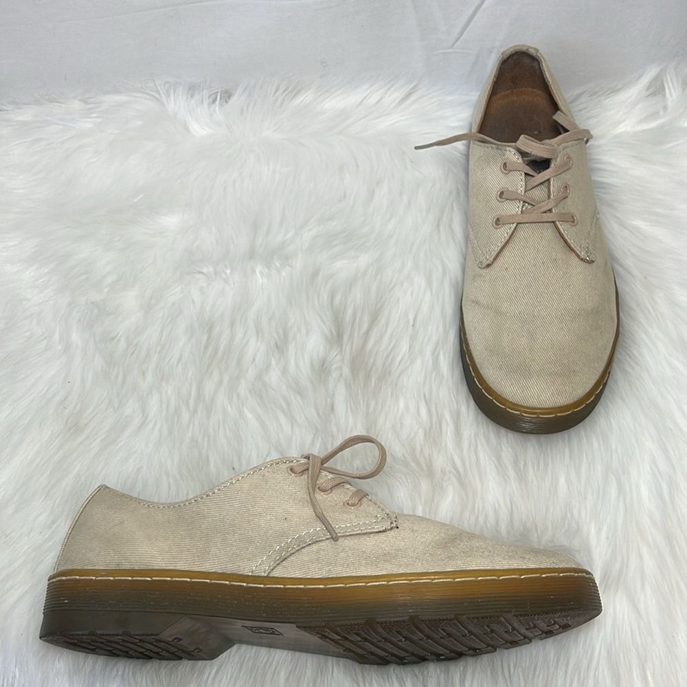 Dr. Martens Delray Cream Twill Lace Up Oxford Sz 11